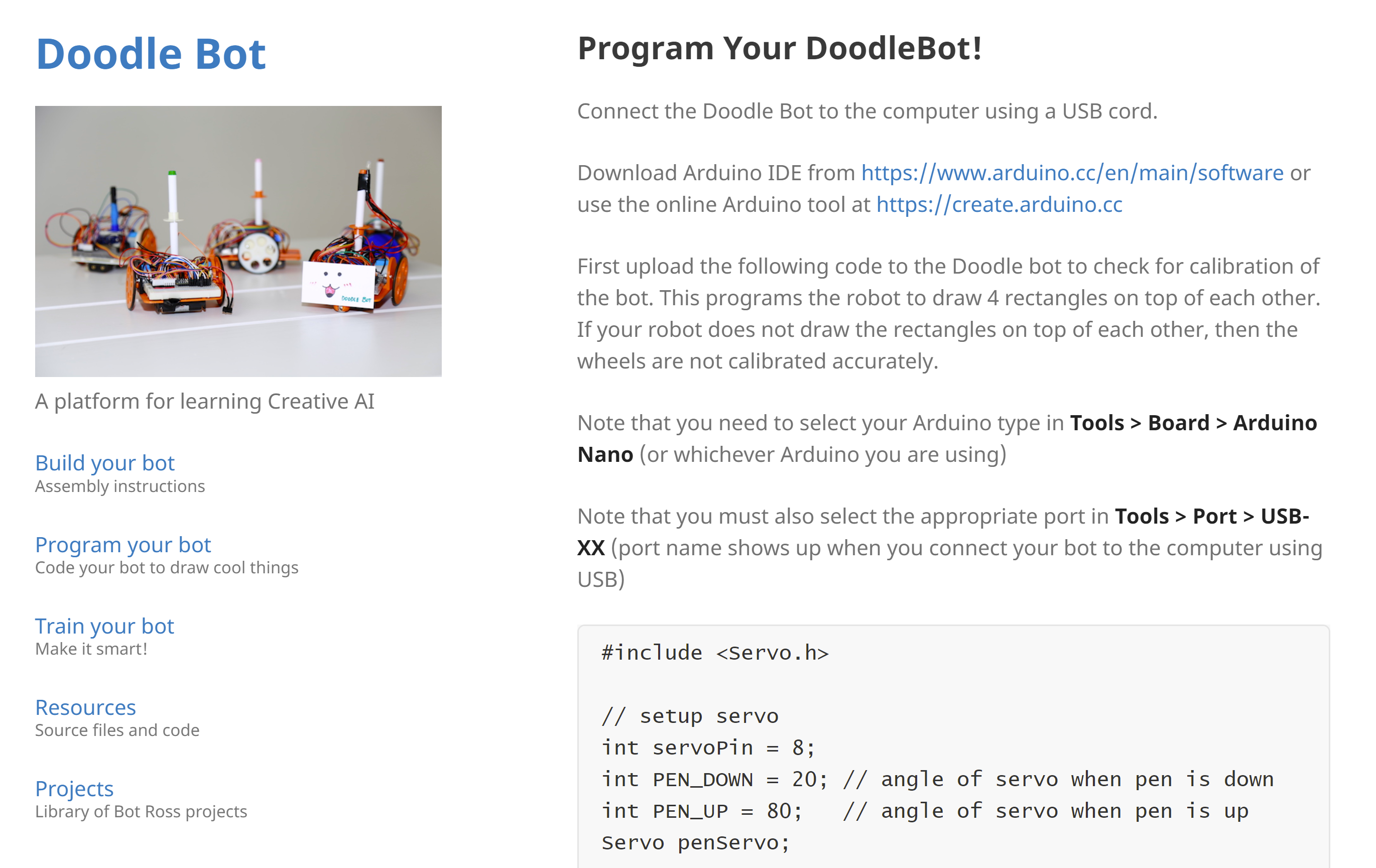 doodlebot front page