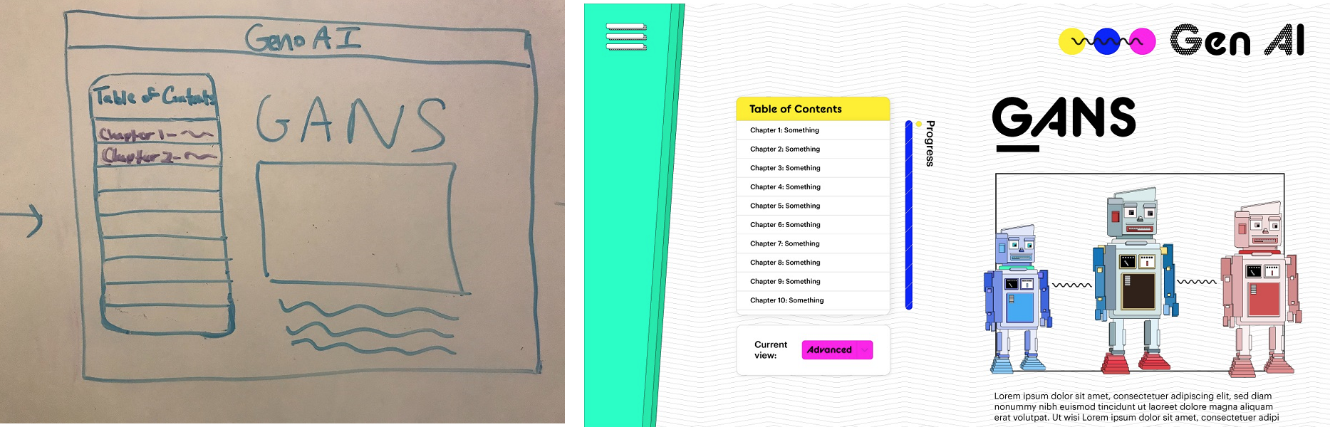 gen ai landing page wireframe